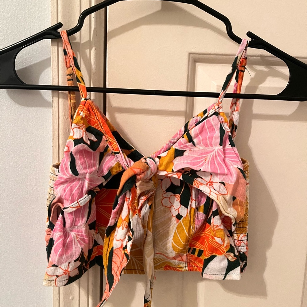 Aerie cropped floral top